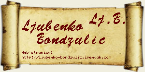 Ljubenko Bondžulić vizit kartica